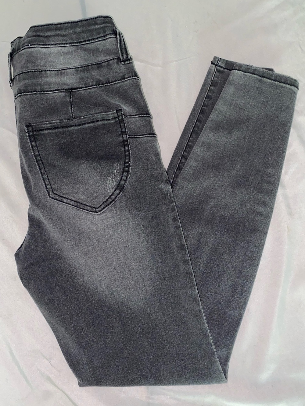 Vylette High Rise Distressed Gray Skinny Jeans Size 3/26W
